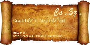 Csellár Szilárd névjegykártya